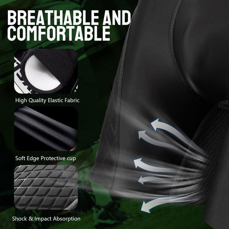 Davion Youth Boys Baseball Cup Underwear Sliding Shorts With Soft Protective Athletic Cup Padded Compression Shorts For Football Softball Lacrosse Hockey(Black-XS)