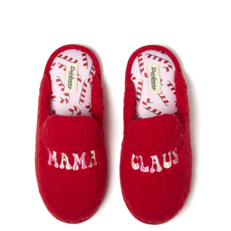 Dearfoams Cozy Comfort Women's Mama Claus Scuff Slippers