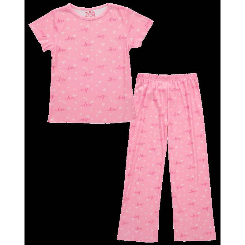 dELiA*s Girls' Pajamas - 2 Piece Snug Fit Pointelle Floral Bow Pajamas Set for Girls (Sizes: 4-16)