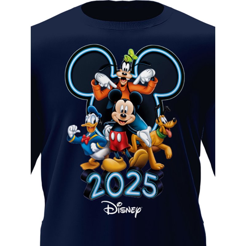 Disney 2025 Mickey And Friends Navy Adult Tee Shirt XS-2XL (Unisex)