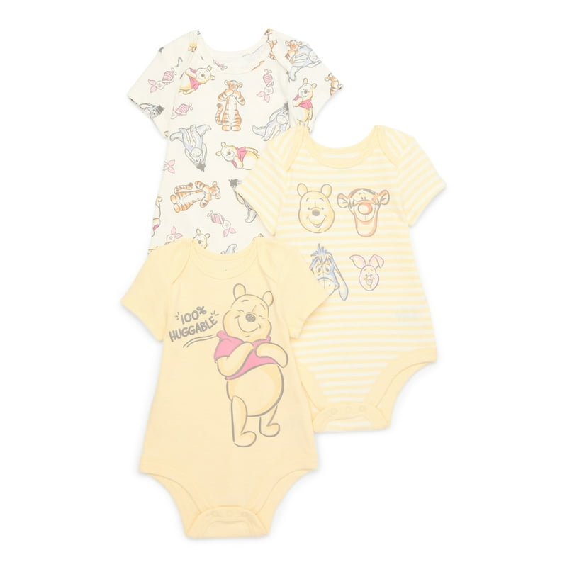 Disney Baby Wishes + Dreams Character Infant Baby Short Sleeve Bodysuits 3-Pack Sizes Newborn-12 Months