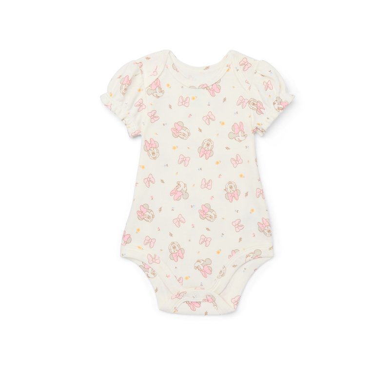 Disney Baby Wishes + Dreams Minnie Mouse Baby Girls Bodysuit With Puff Sleeves 3-Pack Sizes Newborn-18 Months
