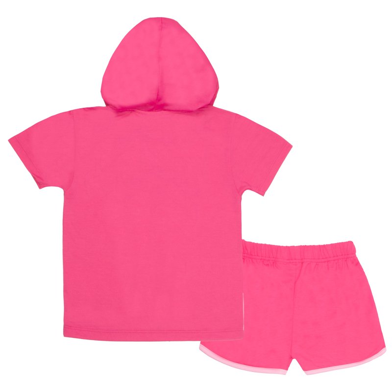 Disney Characters Girls 2-Piece Kids Clothing Set - Hoodie T-Shirt & Shorts 2-Pack Bundle Set For Girls (Size 3T-8)