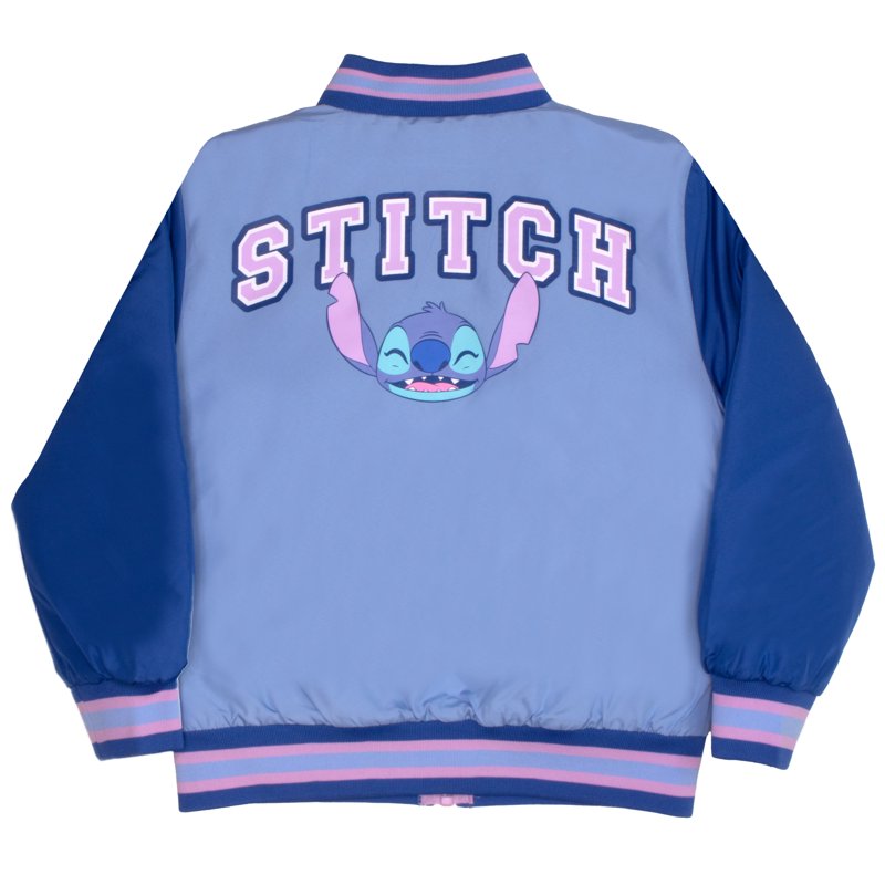 Disney Lilo And Stich Character Girls Zip Up Bomber Jacket For Kids (Size 4-16)