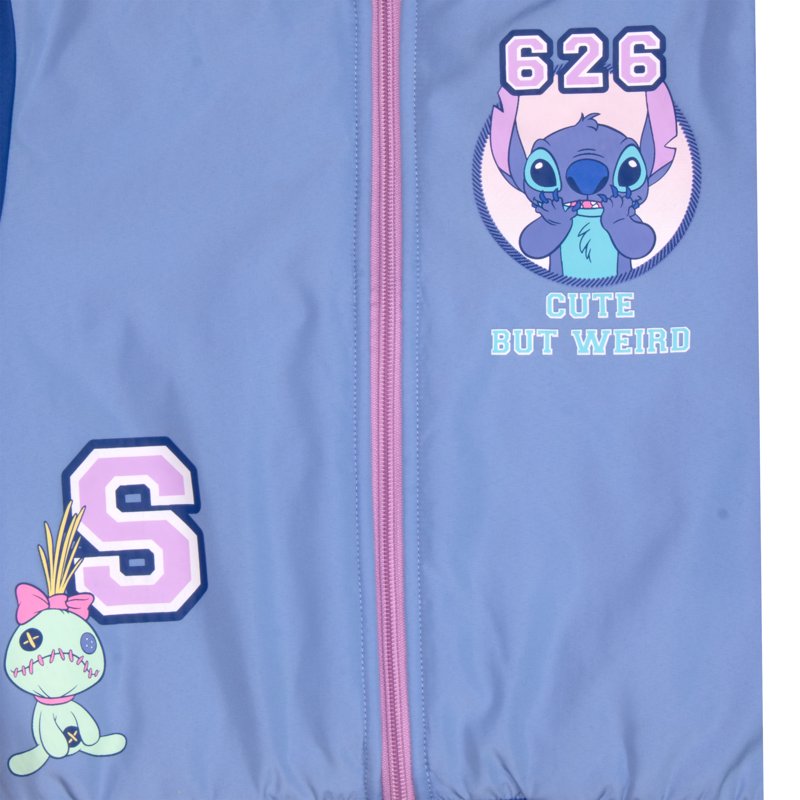 Disney Lilo And Stich Character Girls Zip Up Bomber Jacket For Kids (Size 4-16)