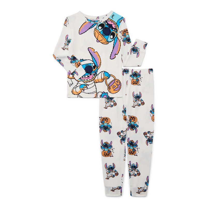 Disney Lilo and Stitch Girls Halloween Long Sleeve Top and Pants Pajama Set 2-Piece Sizes 4-10