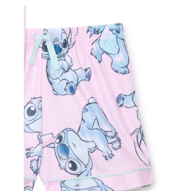 Disney Lilo And Stitch Girls Long Sleeve Coat And Shorts Pajama Set 2-Piece Sizes 4-16