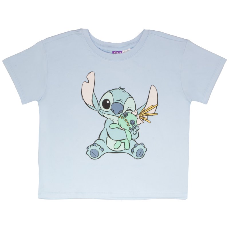 Disney Lilo & Stitch Girls Boxy Graphic T-Shirt And Short Set - Stitch And Scrump - Lightweight Summer Outfit For Kids (Sizes 7-14)