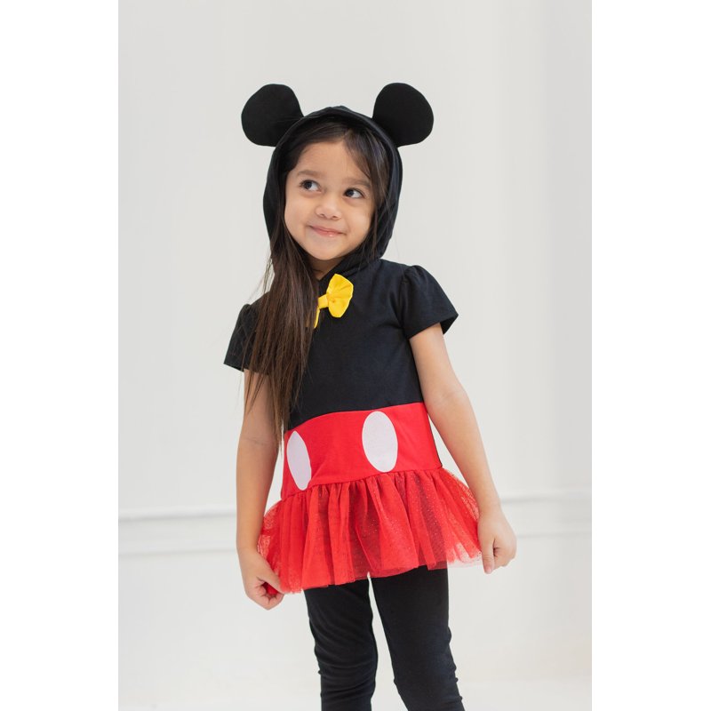 Disney Mickey Mouse Toddler Girls Cosplay T-Shirt Dress And Leggings Toddler To Big Kid