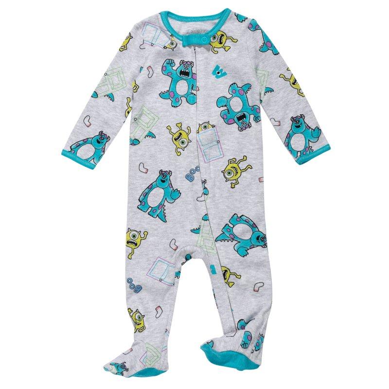 Disney Pixar Monsters Inc. Mike Sully Infant Baby Boys 2 Pack Zip Up Snap Cosplay Sleep N' Plays Newborn To Infant