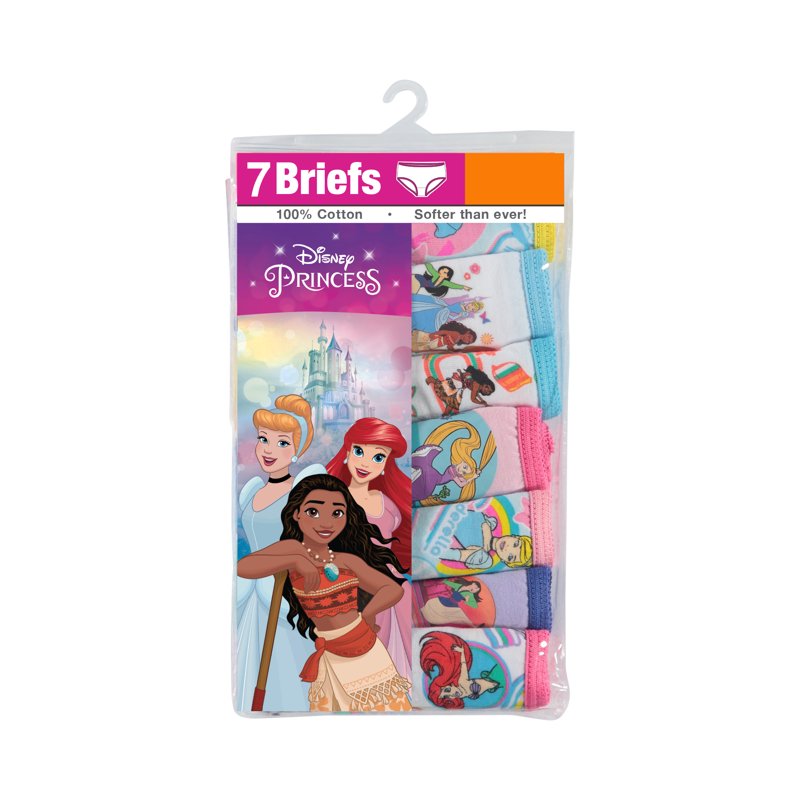 Disney Princess Girls Briefs Underwear 7-Pack Sizes 4-8