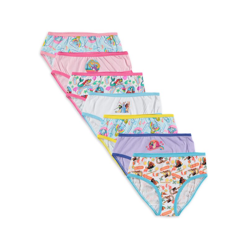Disney Princess Girls Briefs Underwear 7-Pack Sizes 4-8