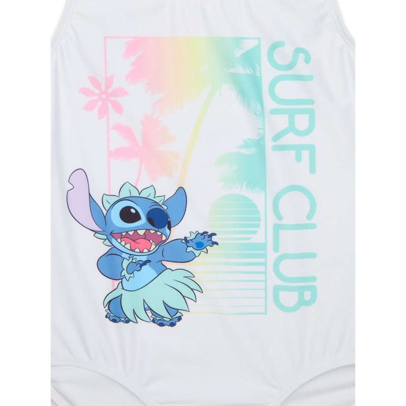 Disney Stitch Girls One-Piece Swimsuit With UPF 50+ Sizes 4-12