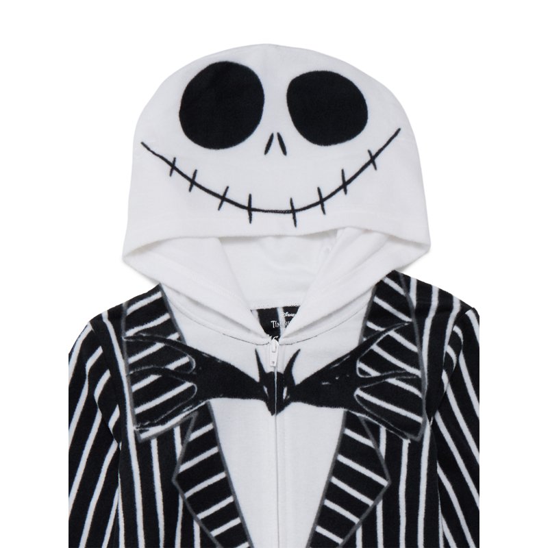 Disney The Nightmare Before Christmas Boys Jack Skellington Hooded Union Suit Sizes 4-12