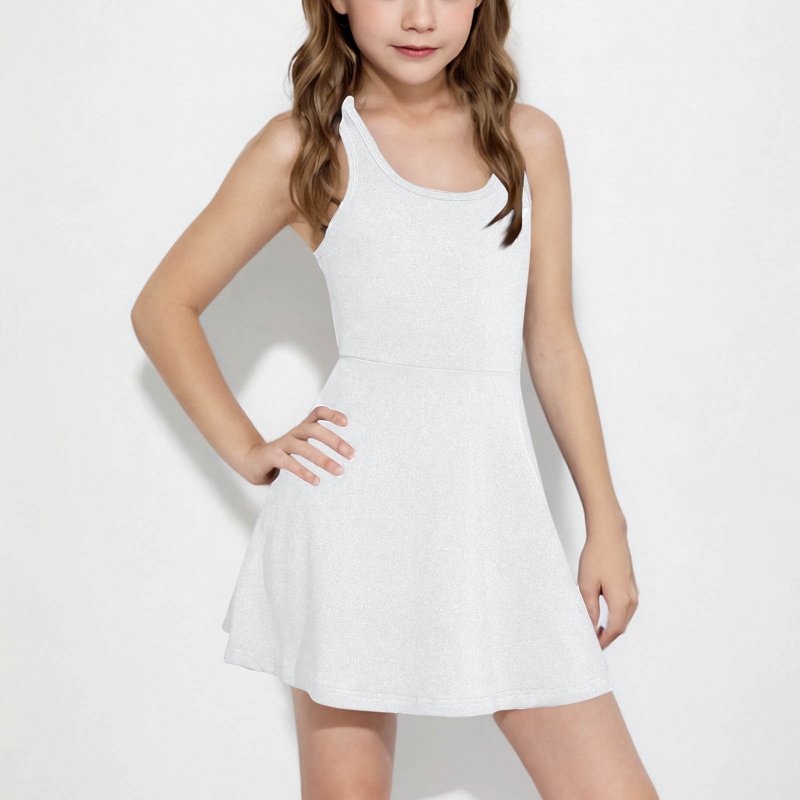 Diufon Girls Tennis Dress Kids Sleeveless Racerback Golf Dress Summer Casual School A-Line Sports Dresses