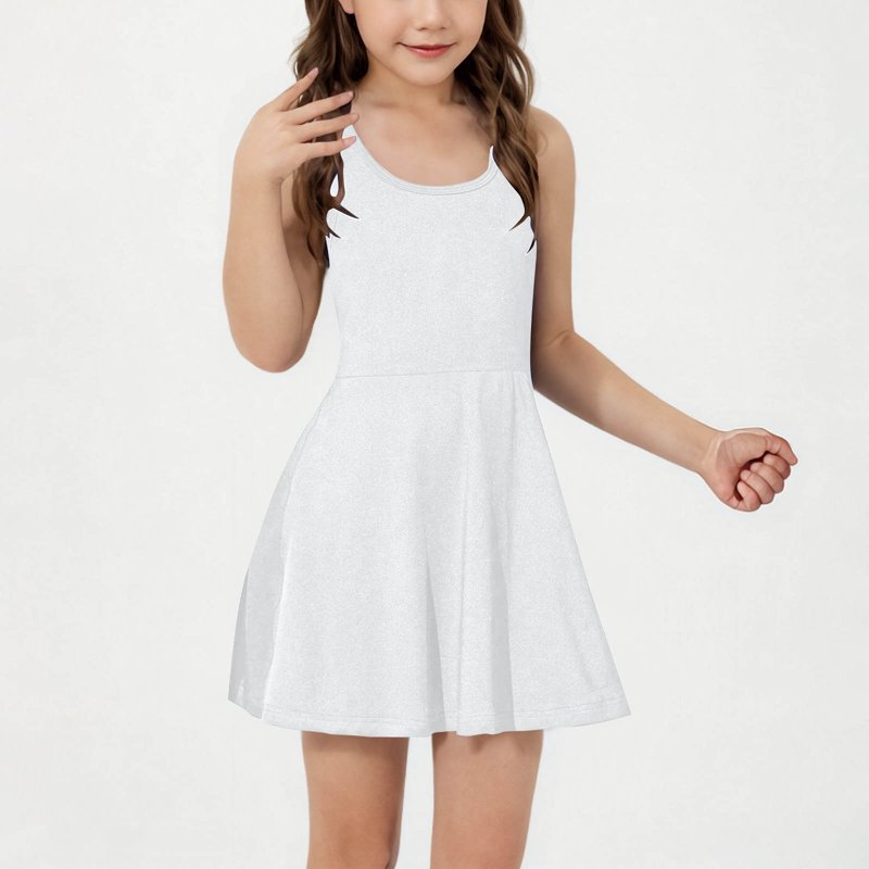 Diufon Girls Tennis Dress Kids Sleeveless Racerback Golf Dress Summer Casual School A-Line Sports Dresses