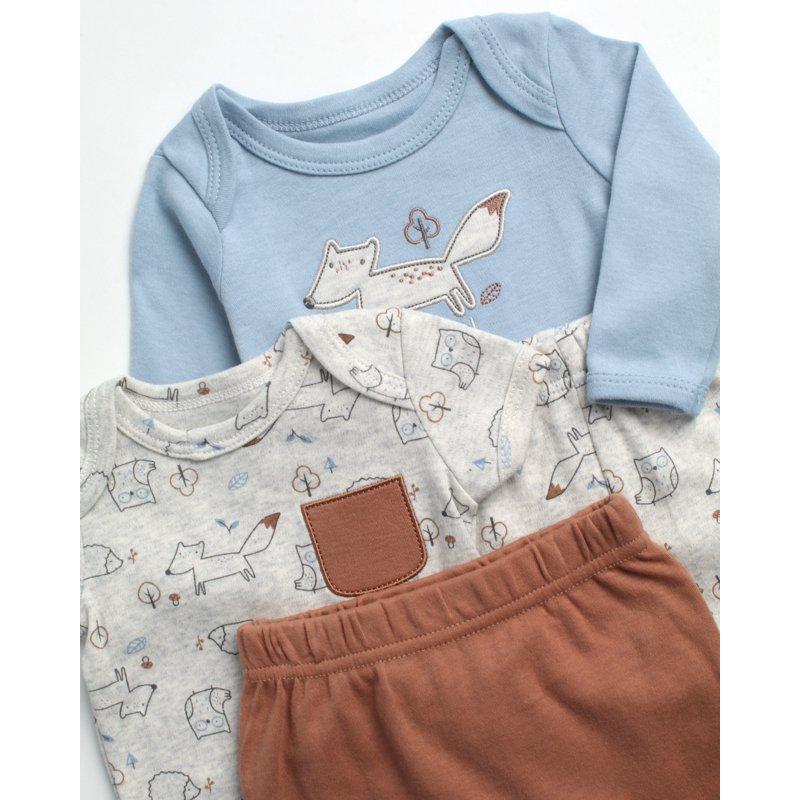 Duck Duck Goose Newborn Baby Boy's Layette Outfit Set - 4 Piece Baby Boys Cotton Clothing Set (0-9M)
