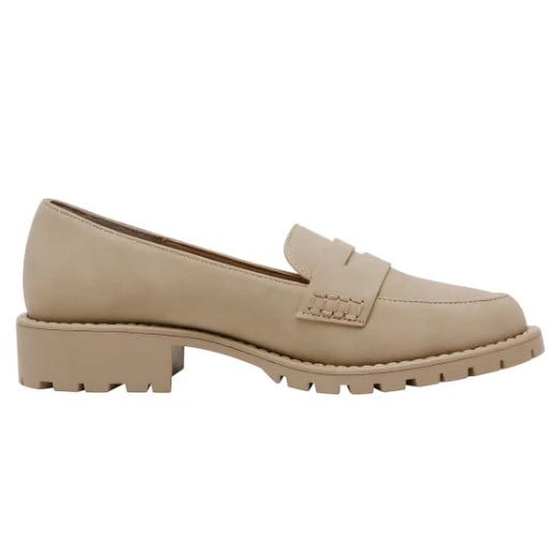 DV Dolce Vita Loafers - Lug Casual & Dress Shoes Medium Low Heel Block Closed Toe Beige Size 9