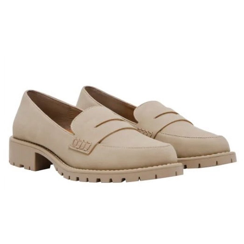 DV Dolce Vita Loafers - Lug Casual & Dress Shoes Medium Low Heel Block Closed Toe Beige Size 9