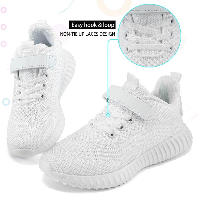 Ecetana Kids Sneakers Lightweight Breathable Mesh Sports Running Shoes For Boys Girls