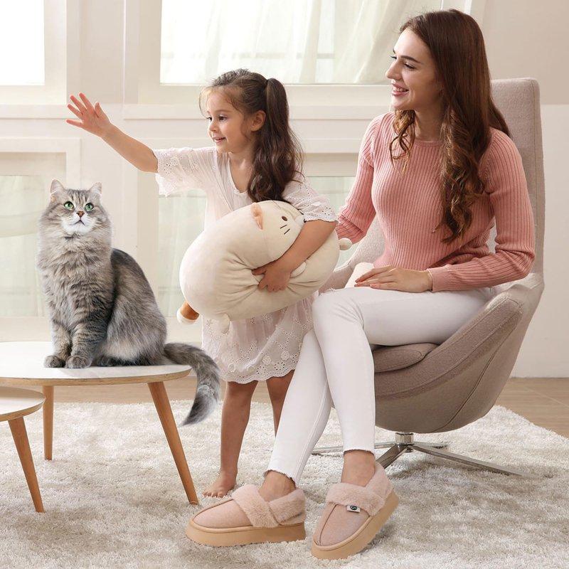 Ecetana Women's Slippers Fuzzy Memory Foam Warm Slippers For Women Slip On House Shoes