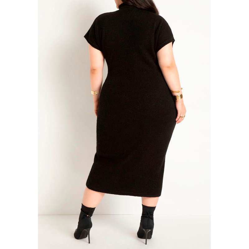 ELOQUII Women's Plus Size Short Sleeve Sweater Dress