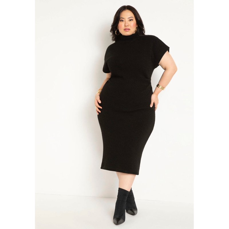 ELOQUII Women's Plus Size Short Sleeve Sweater Dress ELOQUII Women's Plus Size Short Sleeve Sweater Dress