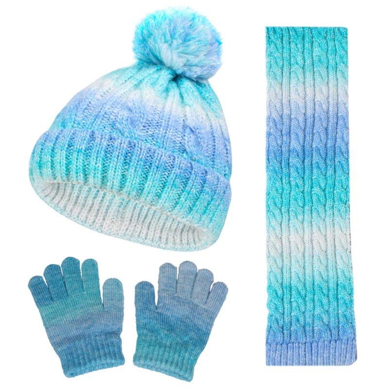 Eltusu Boys Hats Scarves Gloves Sets 3 Pieces Soft Winter Beanies Scarves Mittens Sets 3-10 T Size Acrylic