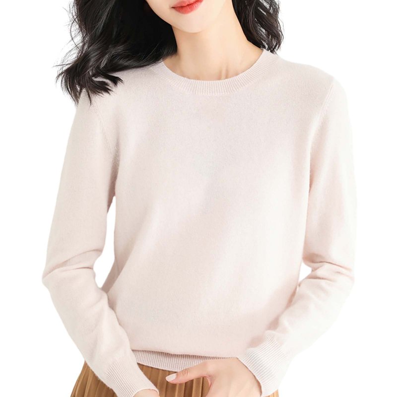 Enhedi Womens Sweaters Light Sweaters For Women Long Sleeve Crew Neck Lightweight Soft Knitted Pullover Blouse Beige
