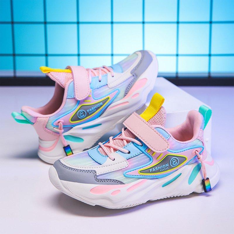 Entyinea Kids Boys Girl Lightweight Running Shoes Breathable Athletic Slip On Casual Walking Sneakers Shoes Pink For Size 13