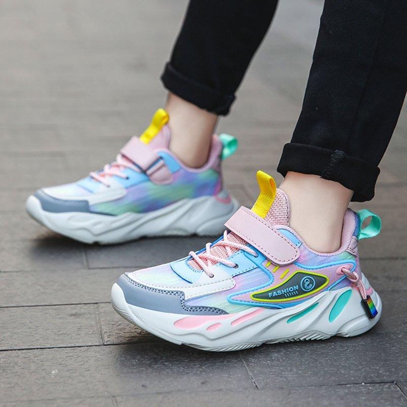 Entyinea Kids Boys Girl Lightweight Running Shoes Breathable Athletic Slip On Casual Walking Sneakers Shoes Pink For Size 13