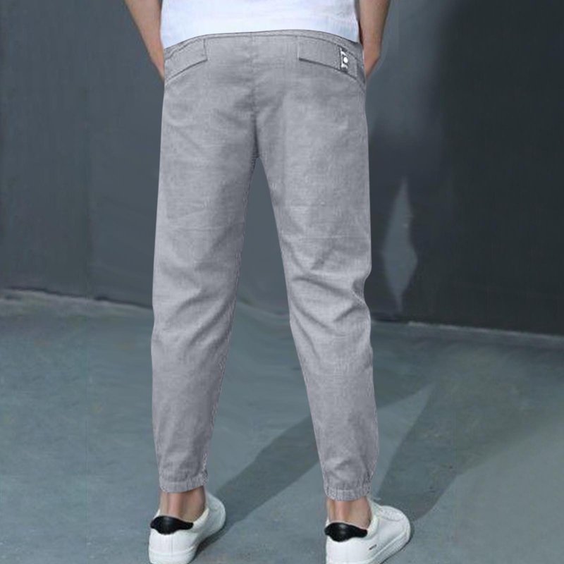 Erwazi 2 Pack Boys Jogger Pants Casual Lightweight Cotton Linen School Uniform Pants Loose Fit Elastic Waist Drawstring Trousers