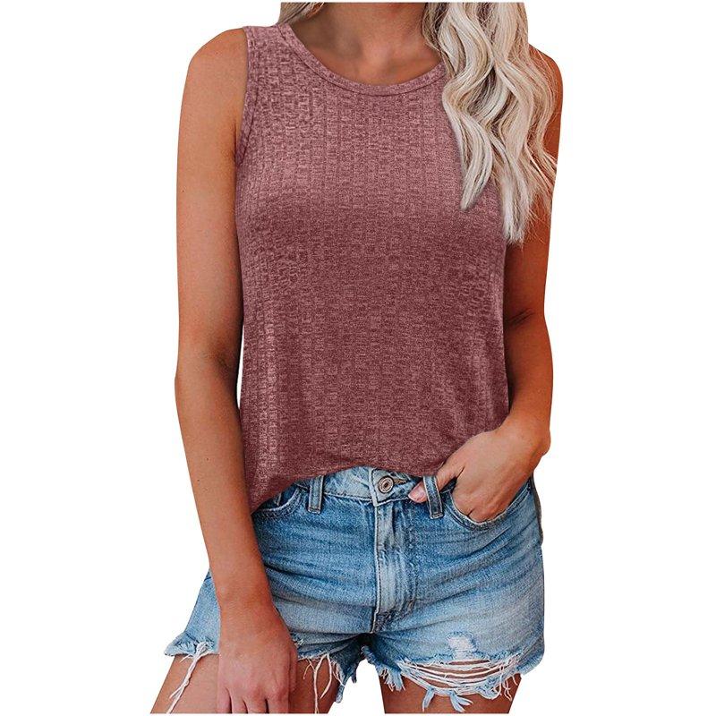 Erwazi Women's Knit Tank Top Summer Crew Neck Sleeveless T Shirts Casual Loose Basic Tees Tops Erwazi Women's Knit Tank Top Summer Crew Neck Sleeveless T Shirts Casual Loose Basic Tees Tops