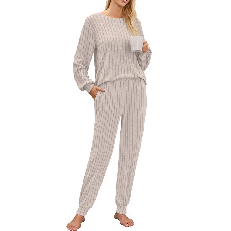 Fantaslook Two Piece Sets For Women Lounge Sets Casual Long Sleeve Tops And Long Pants Vacation Travel Fall Outfits Pajama Sets