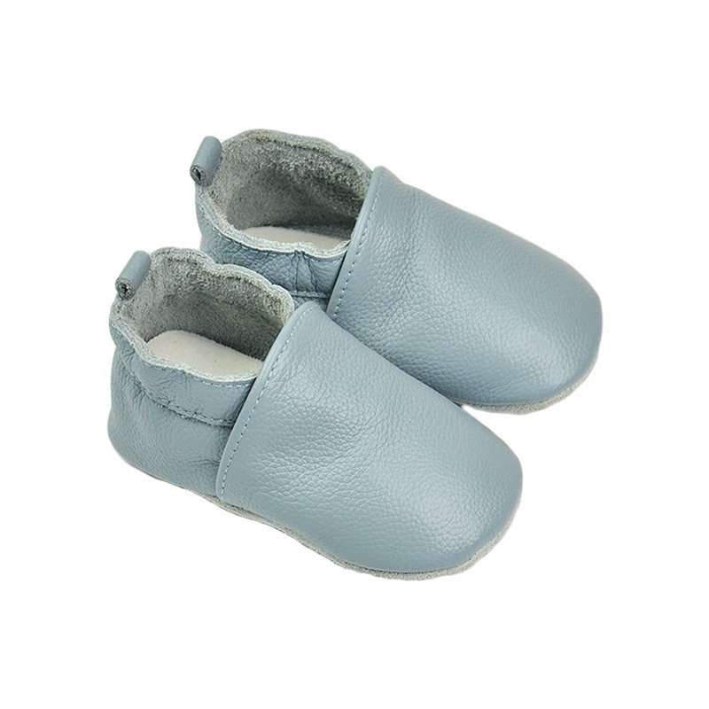 FAOWME Crawling Shoes Baby First Walking Shoes Girls Boys Slippers Crawling Shoes Baby Shoes Soft Leather With Suede Soles Leather Shoes Toddler 0 2 Years Light Blue 18-24 Months