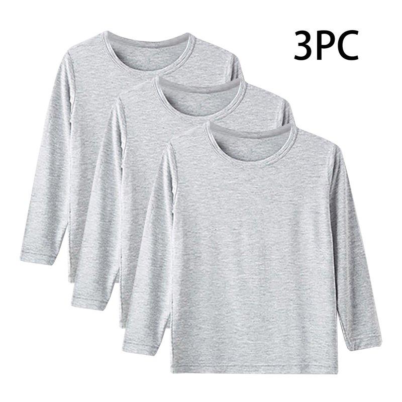 Favoffer Kids Modal 3-Pack Crewneck Undershirts Home Travel Daily 1-15Y Boys Girls