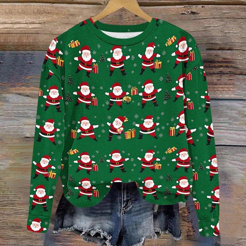 Favoffer Unisex Kids Christmas Sweatshirt Girls Long Sleeve Hoodie Xmas Pullover Round Neck Casual Tops 5-15Y
