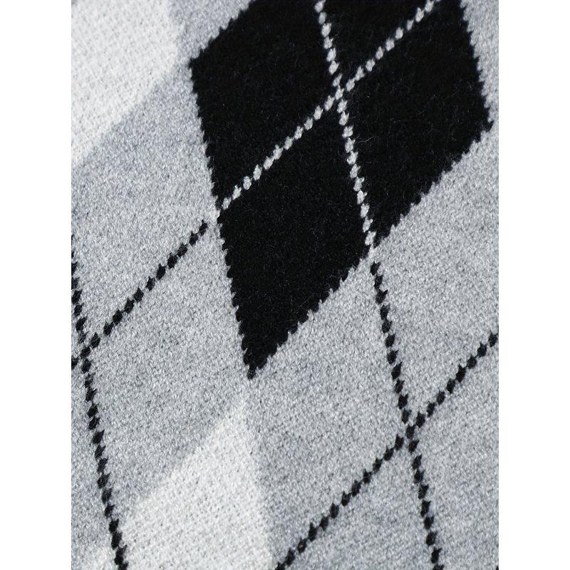 Fdqin Boys Sweater 3pcs Kids Pullover Knit Crewneck Plaid Shirt Fall Winter Boy Christmas Sweaters 13-14 Years