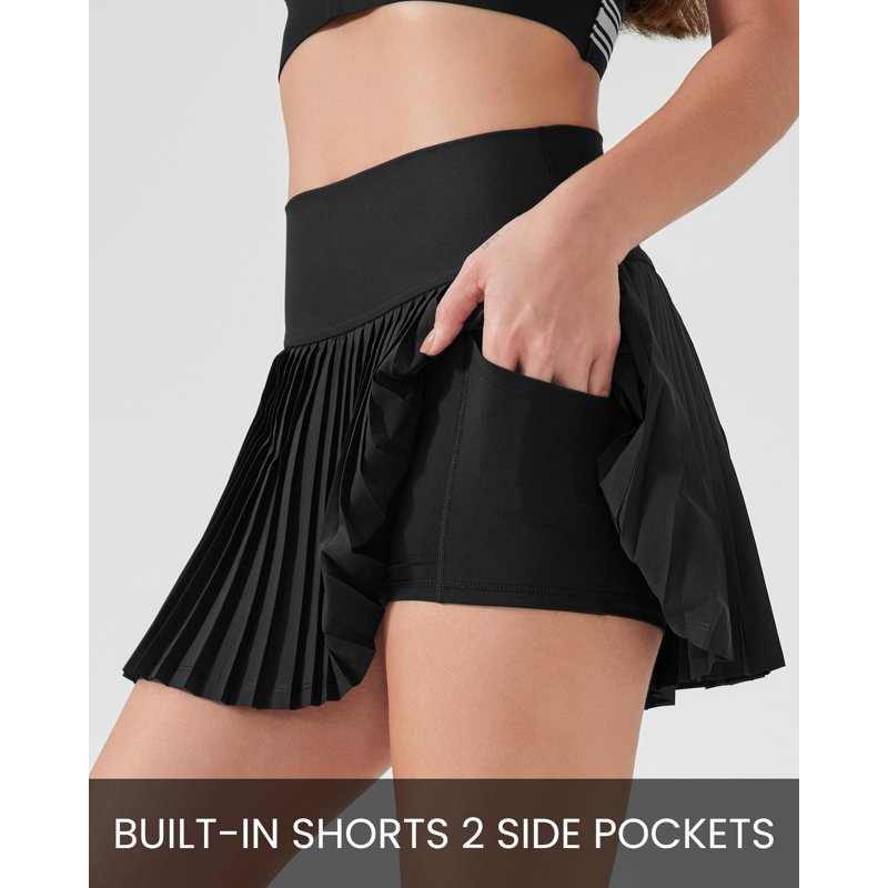 FITOP Pleated Tennis Skirt For Women With Pockets Shorts Women's High Waisted Casual Liner A Line Workout Golf Skorts Skirts