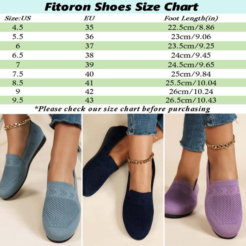 Fitoron Ballet Flats For Women Knit Slip On Shoes Casual Ladies Flat Loafers Clearance For Work