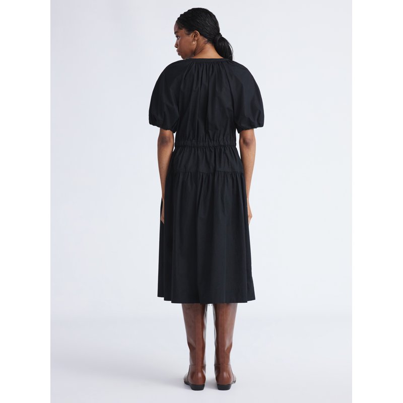 Free Assembly Women's And Women's Plus Cotton Midi Dress With Puff Sleeves Sizes XS-4X