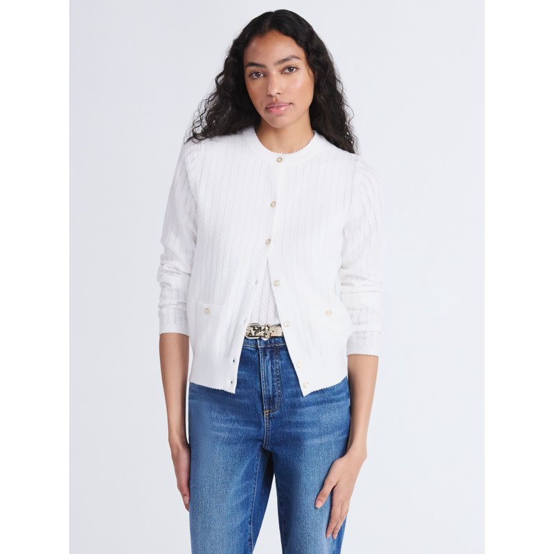 Free Assembly Women's and Women's Plus Cozy Yarn Welt Pocket Cable Cardigan Sweater Midweight Sizes XS-4X Free Assembly Women's and Women's Plus Cozy Yarn Welt Pocket Cable Cardigan Sweater Midweight Sizes XS-4X