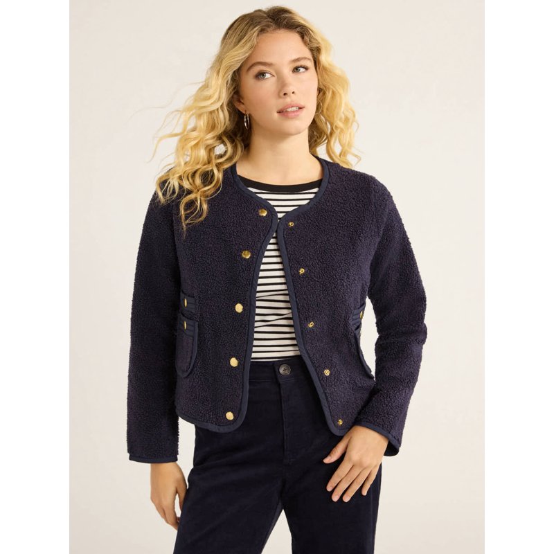 Free Assembly Women's and Women's Plus Faux Shearling Jacket with Patch Pockets Sizes XS-4X