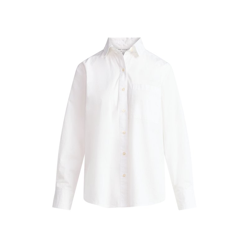 Free Assembly Women's Boxy Cotton Button Front Tunic Shirt With Long Sleeves Sizes XS-XXL