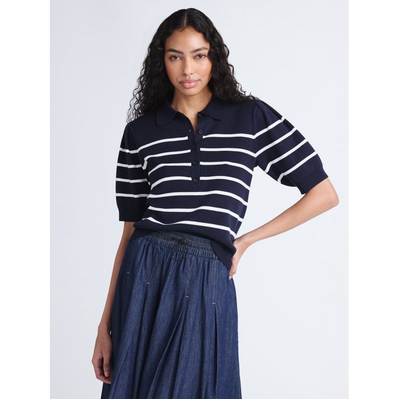 Free Assembly Women's Collared Sweater Tee with Puff Sleeves Lightweight Sizes XS-XXL