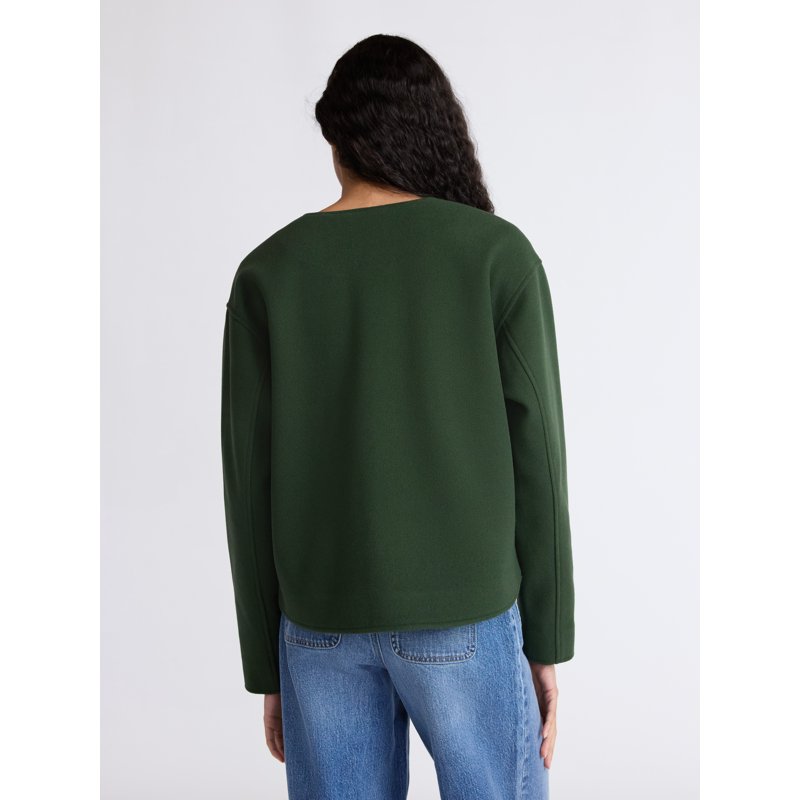 Free Assembly Women's Faux Wool Jacket With Scarf Sizes XS-XXL