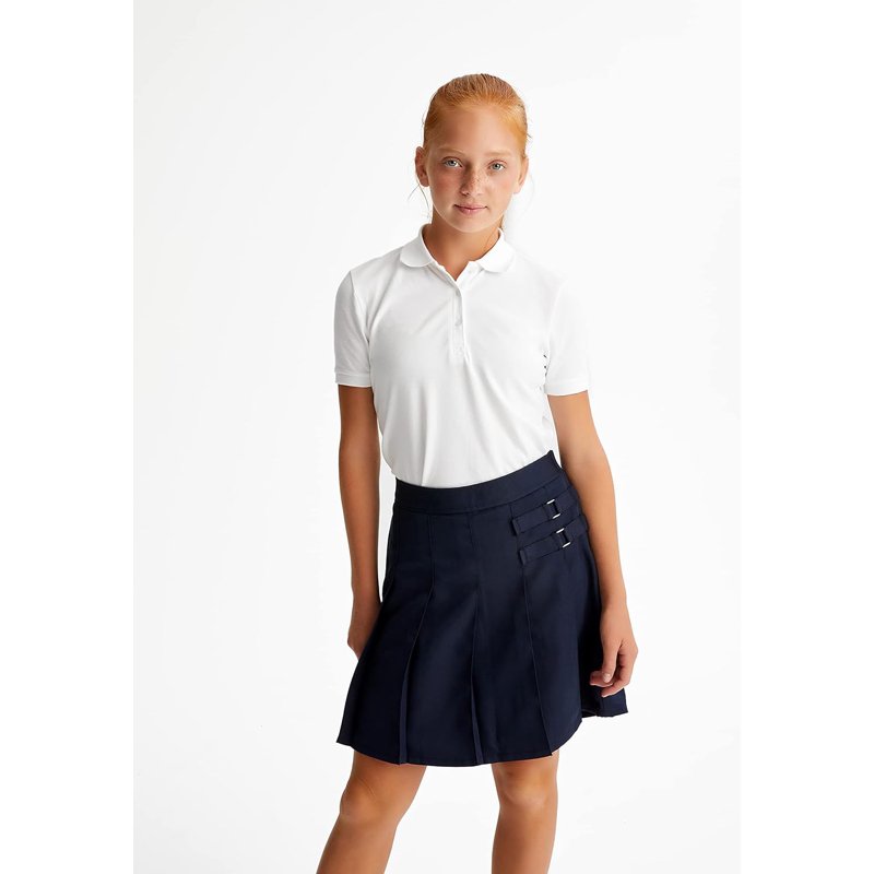 French Toast Girls School Uniform Short Sleeve Ruffle Pique Polo Shirt