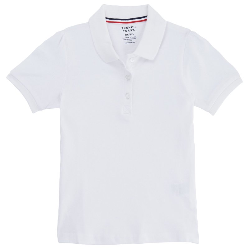 French Toast Girls School Uniform Short Sleeve Stretch Pique Polo Shirt Sizes 4-20
