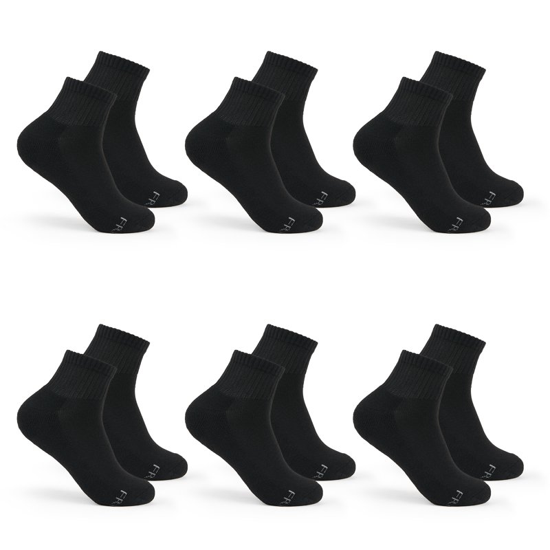 Fruit of the Loom All Day Comfort Ankle Socks for Women Black Sizes 4-10 (6-Pack)
