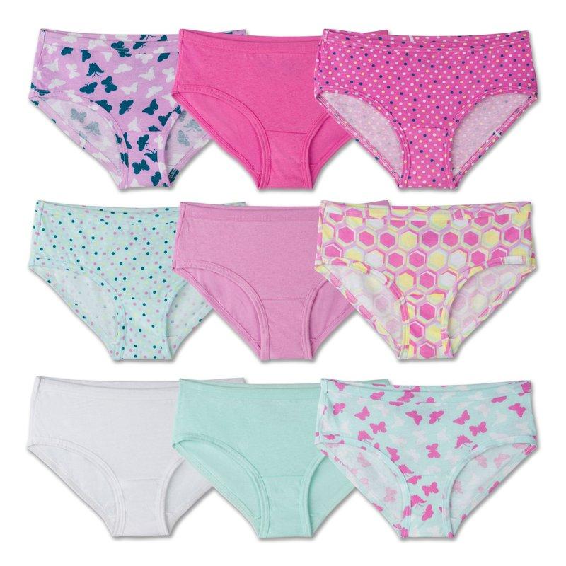 Fruit Of The Loom Assorted Cotton Hipster Underwear 9 Pack (Little Girls & Big Girls)